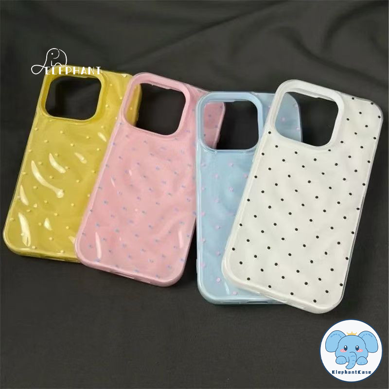 เคสไอโฟน 13 สำหรับ IPhone 16 13 11 15 14 12 Pro Max 15 14 16 6 Plus XR XS เคสลายจุดคลื่นเต็มจอสีสันสดใสสร้างสรรค์