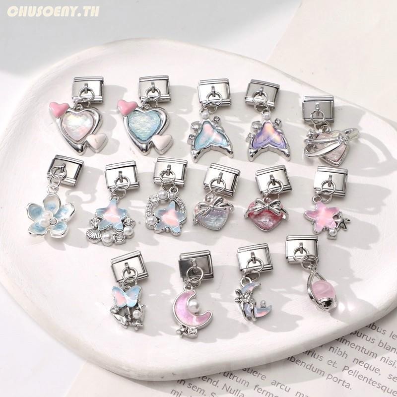 สร้อยข้อมือสไตล์อิตาลี ตกแต่งด้วยดาวสีสดใส ขนาด 9 มิลลิเมตร ทำจากสแตนเลส เหมาะสำหรับ DIY และเพิ่มความสวยงามให้อุปกรณ์เสริมบุคลิกภาพ