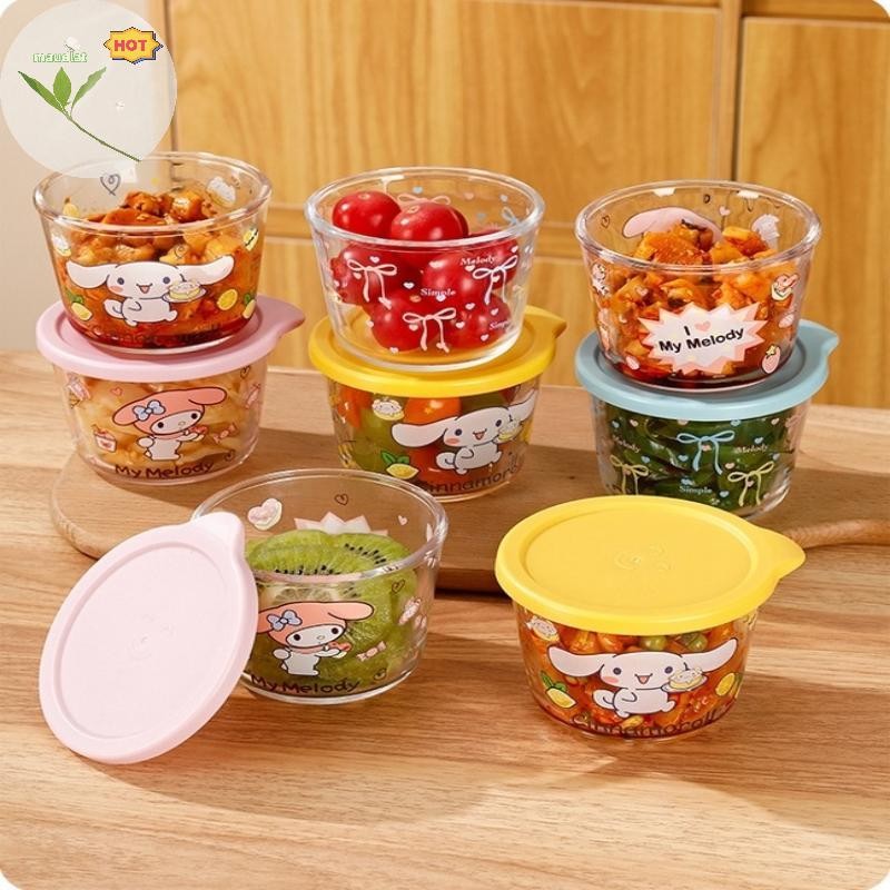 เมากลมภาชนะเก็บอาหารแก้วบอโรซิลิเกตสูงปิดผนึกโถที่มีฝาปิดไมโครเวฟปลอดภัยตู้เย็นโถเก็บผักผลไม้ ใน
