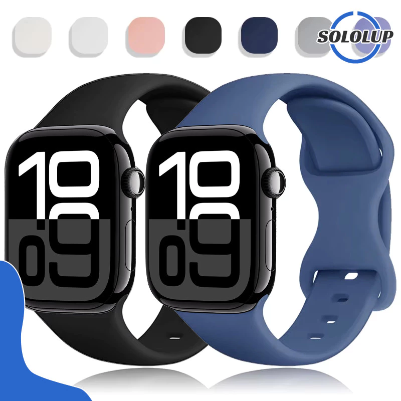 สายซิลิโคนอ่อน for IWatch Ultra 3 2 SE 3 2 Smart Watch Series 11 10 9 8 7 6 5 4 3 49 46 45 44 42 41 38มม. สายยางเปลี่ยน
