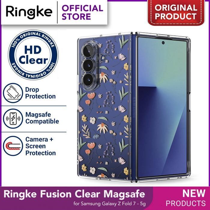 Ringke Fusion Design Case ดอกไม้แห้งเข้ากันได้สําหรับ Samsung Galaxy Z Fold 7 5G - Slim Casing Magsa