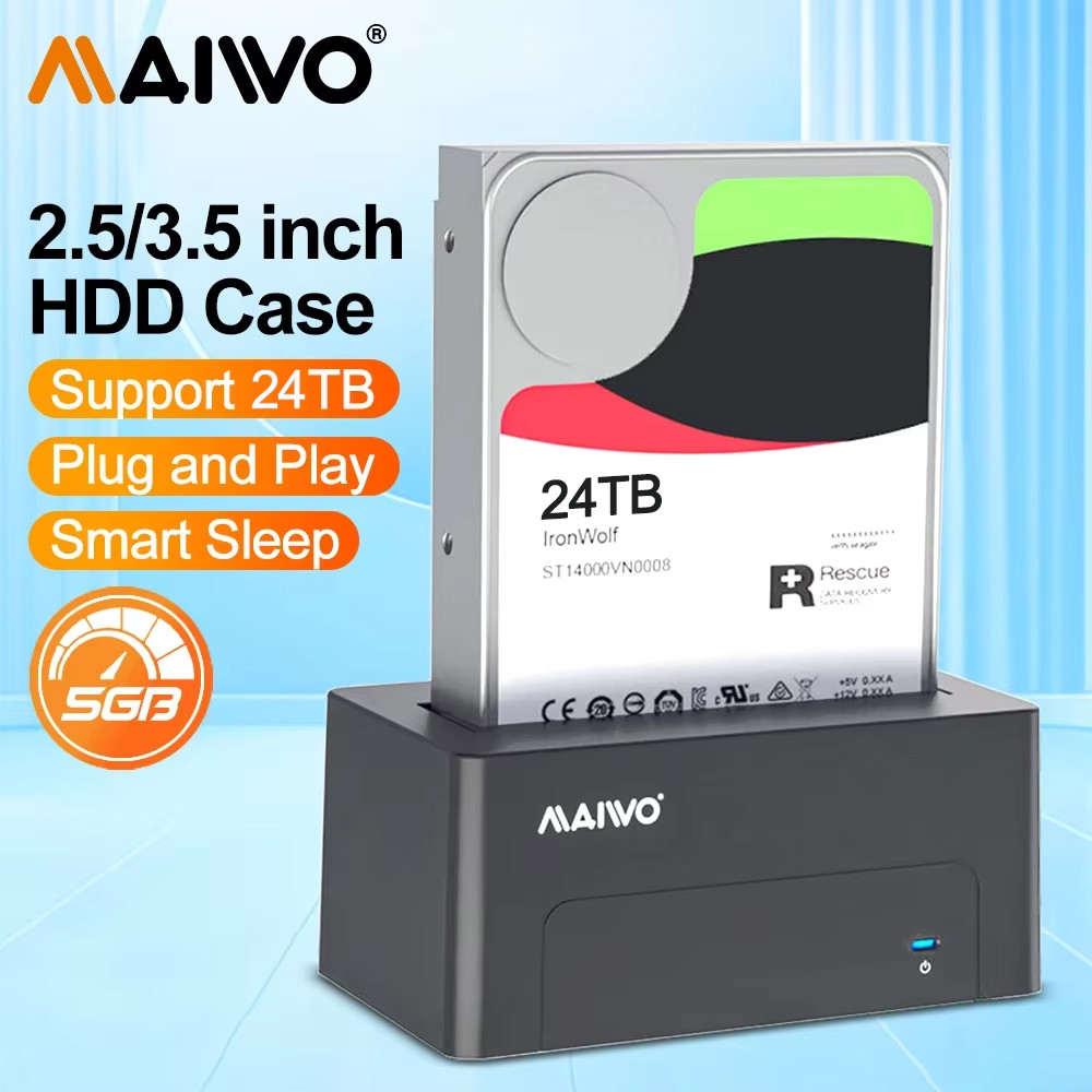 MAIWO 2.5/3.5 นิ้ว HDD Docking SATA ถึง USB 3.0 ฮาร์ดไดรฟ์ภายนอก Docking Station รองรับ UASP 24TB HD