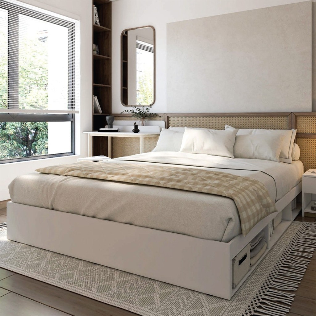 SB Design Square เตียง 6 ฟุต KC-PLAY รุ่น FANTASY-B สีขาว (186 x 203 x 28.5 ซม.)  แบรนด์ KONCEPT FURNITURE