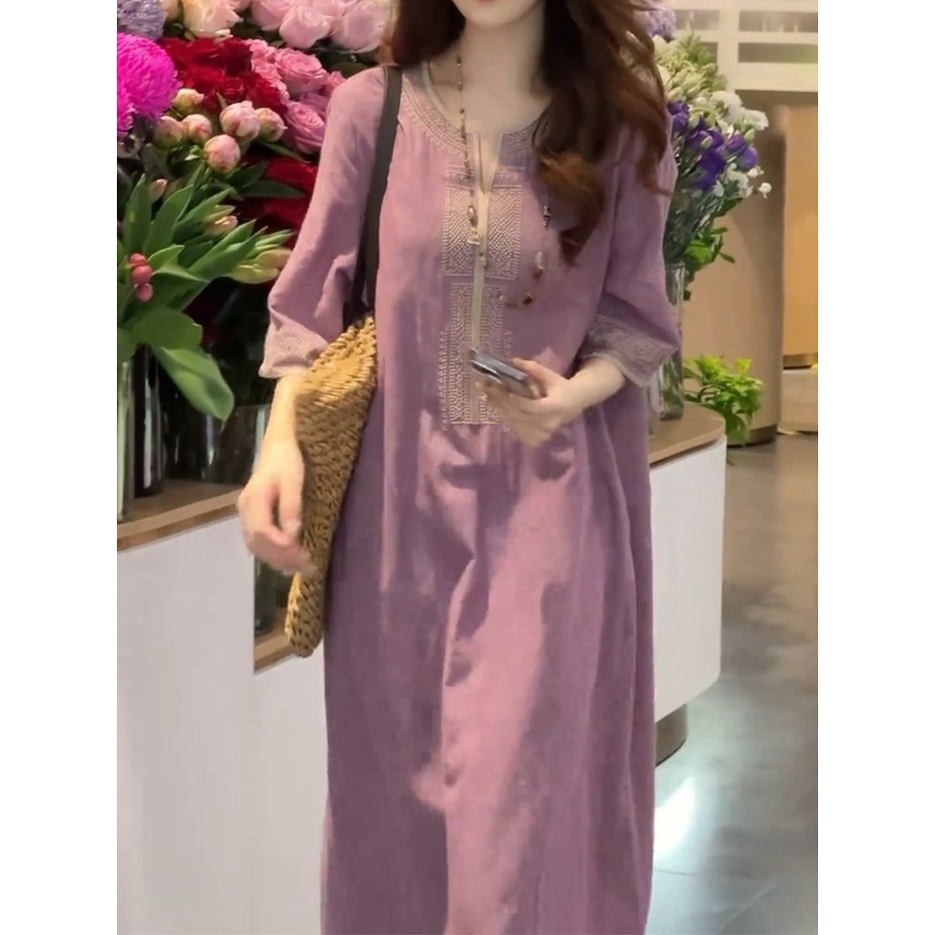 ชุดผู้หญิงสไตล์จีน สำหรับฤดูร้อน ทรงคล่องตัวเรียบร้อย มีกระโปรงยาว