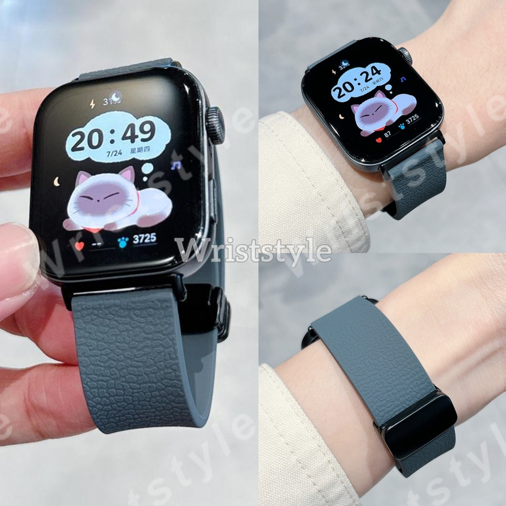 Huawei watch fit4 หนังเนื้อหัวเข็มขัดแม่เหล็กสายรัดซิลิโคนสําหรับ Huawei fit3 Breathable Skin friendly สายรัดข้อมือสําหรับ fit4pro อุปกรณ์เสริมปรับกีฬา