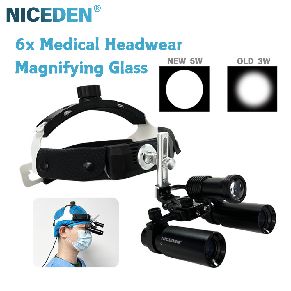 NICEDEN Dental 6X Dental Surgical Headband Loupes อุปกรณ์ทางการแพทย์ bopes