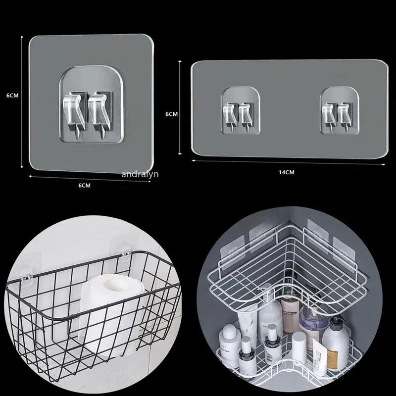 Seamless Adhesive Hooks Transparent Home Acrylic Strong Self Adhesive Hooks Kitchen Claw Buckle Hang