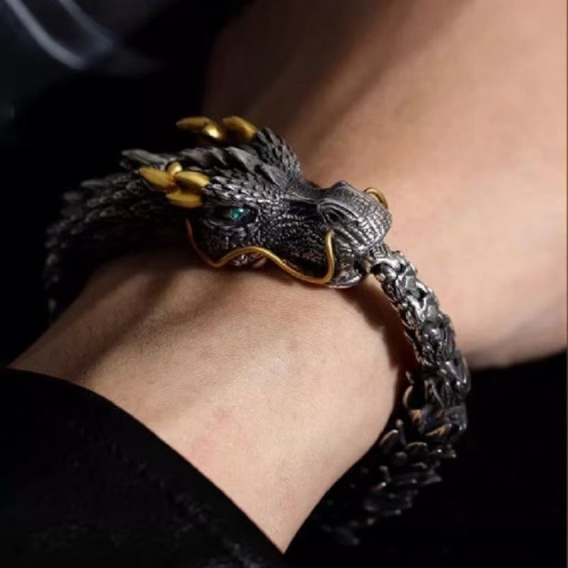 สร้อยข้อมือ Panlong สำหรับผู้ชาย ในสไตล์ Retro keel ทันสมัย