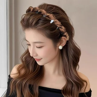 แถบคาดศีรษะสำหรับผู้หญิง 3 สี ป้องกันผมลื่นไถล พร้อมใช้งานเป็นเครื่องประดับผม
