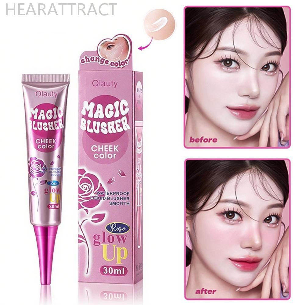 HEARATRACT Discolor Powder Blusher Moisturizing Nourishing Skin Care Liquid Powder Blusher Shimmerin