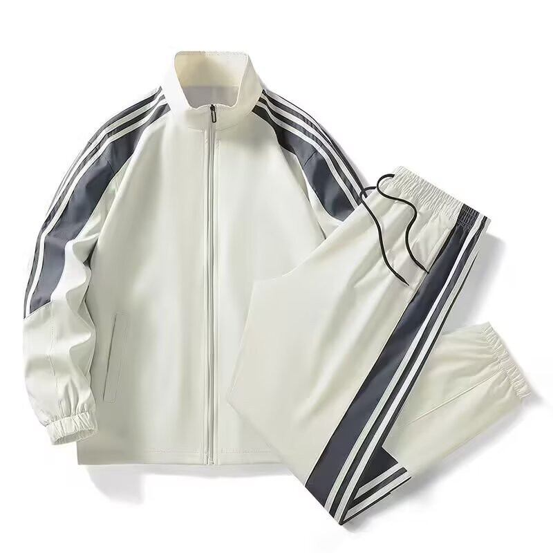 EERSHENSHIE ชุดวอร์มสปอร์ตสองชิ้นสำหรับผู้ชาย สไตล์ทันสมัย เสื้อแจ็คเก็ตกางเกง