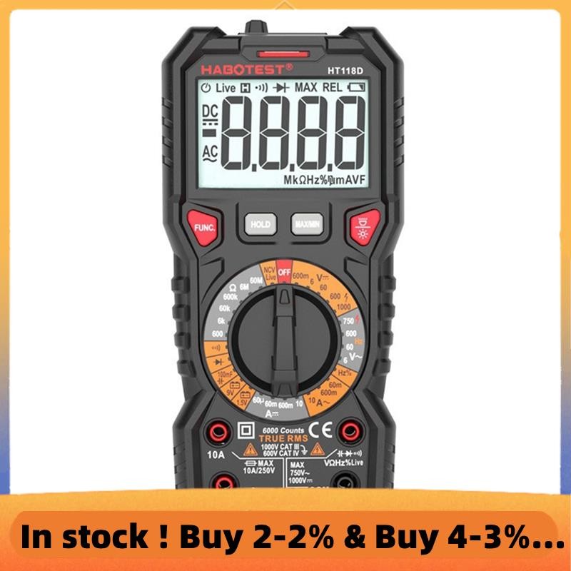 HT118A/C/D มัลติมิเตอร์แบบดิจิตอลระดับมืออาชีพที่มีความแม่นยําสูงพร้อมจอแสดงผลดิจิตอลอัตโนมัติแบ็คไล