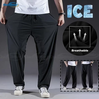 【พร้อมส่งในไทย | 4XL-8XL】กางเกงจ๊อกเกอร์ไซส์ใหญ่ ผ้าไหมเย็น ระบายอากาศ ยืดหยุ่น กางเกงลําลอง