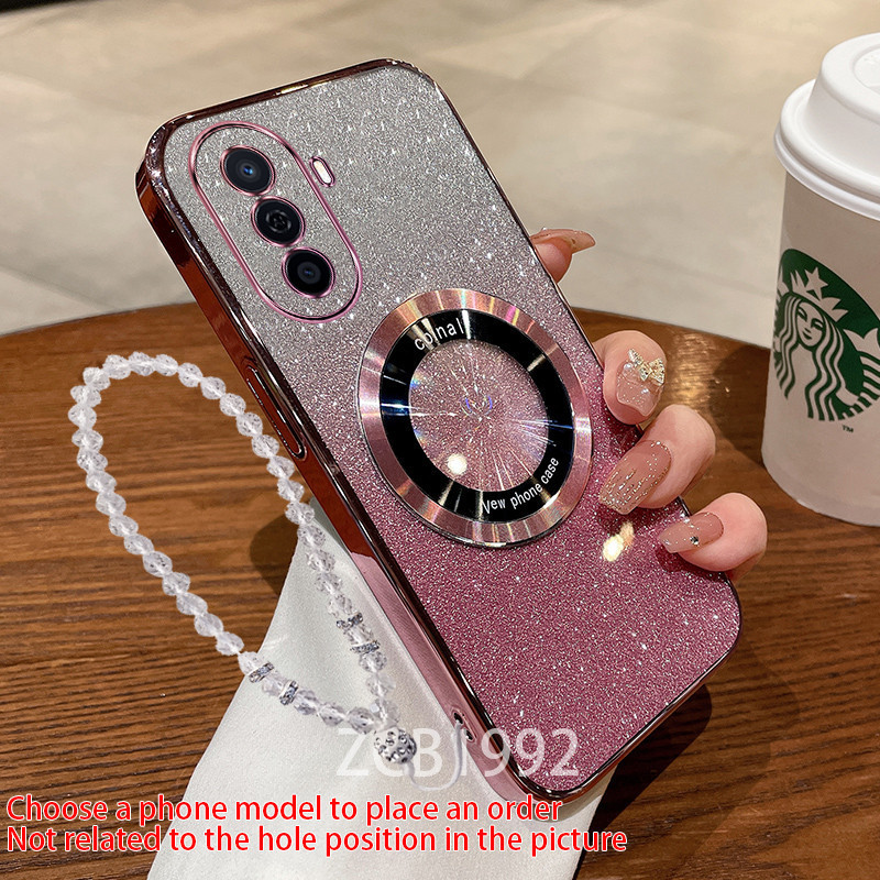 Ultra ThinCasing Huawei NOVA Y70 PLUS เคสโทรศัพท์แม่เหล็กดูดชาร์จใหม่แฟลชกระดาษโปร่งใสไฟฟ้า TPU soft case CYMWX04