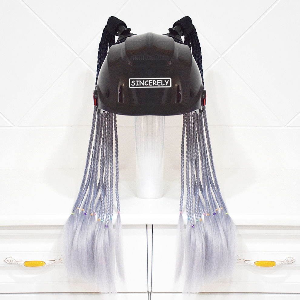 2 หมวกกันน็อกสกปรก Braids Takeaway Rider หมวกกันน็อกตกแต่ง Braids สกปรก Braids หางม้า Braids วิกผม 1