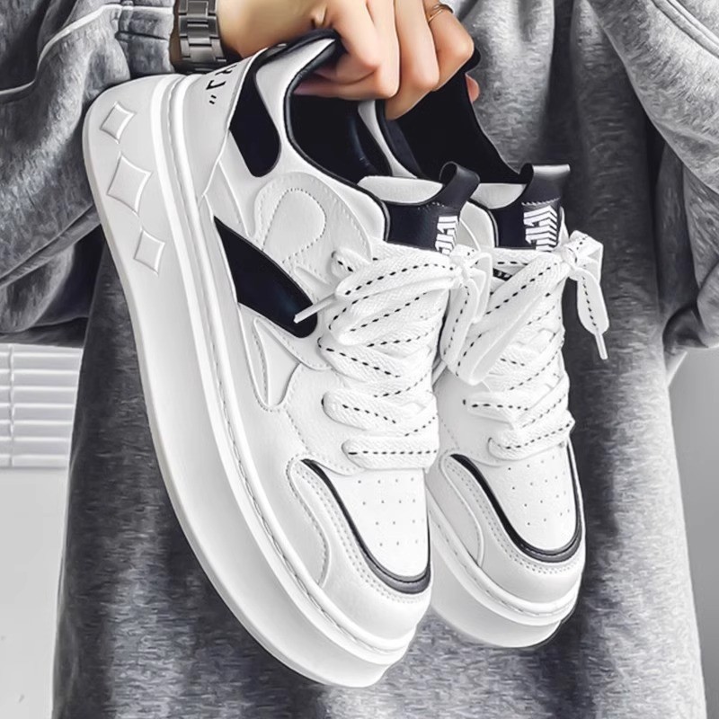 Men's Shoes New Thick-Soled Height-Increasing Loafers Sneakers Casual Shoes White Sneakers Youth Ver