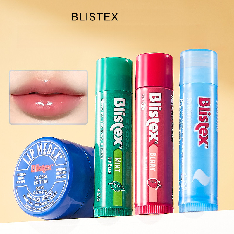 Blistex ลิปบาล์มครีมกันแดด ลิปบาล์มให้ความชุ่มชื้น สดชื่น บํารุงริมฝีปาก ลดริ้วรอย พร้อมมาส์กปาก