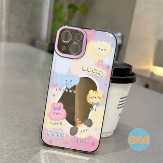 🔥Sole🔥เข้ากันได้สำหรับ เคสไอโฟน11 เคส iphone 16 Pro Max 7 8 Plus XR X XS MAX 12 13 14 15 16 เคสใส ช้างลูกแมวน่ารัก