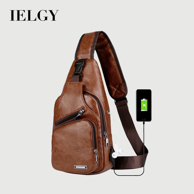IELGY pu Chest Bag Men Simple Fashion Casual Trend