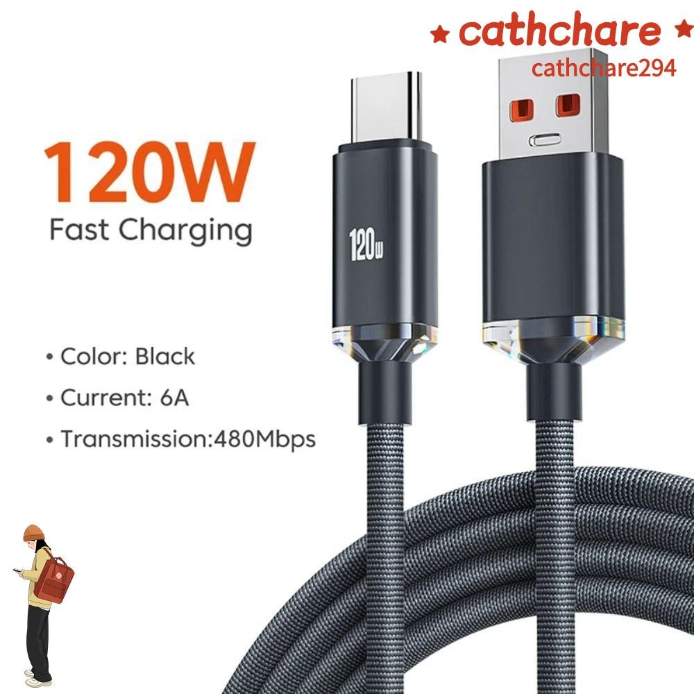 CATHCHARE294 120W สายชาร์จเร็ว,USB 3.0 25 ซม./1 ม./1.5 ม./2 ม. 6A สายชาร์จเร็ว,สายเคเบิลข้อมูลความเร็วสูงเครื่องส่งสัญญาณสําหรับโทรศัพท์แล็ปท็อปแท็บเล็ต