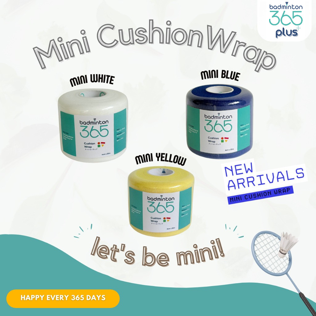 (พร้อมส่ง) Mini Cushion Wrap พันด้ามไม้แบดมินตัน Badminton365 เพิ่มความกระชับ นุ่มมือ พกพาสะดวก