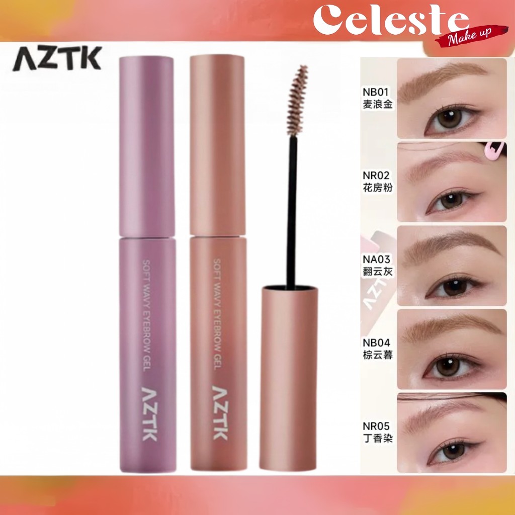 AZTK Soft Wavy Eyebrow Gel ง่ายต่อการทา Natural-Looking Tint Long-Lasting Wear Multiple Shades Avail