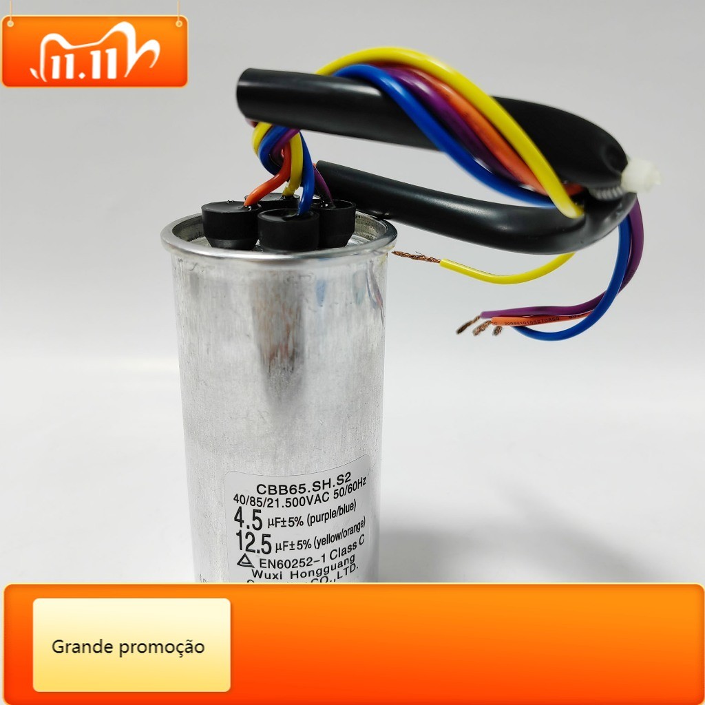 QSJZHY CBB65 12.5+4.5 UF ตัวเก็บประจุเครื่องซักผ้าแบบดรัมคู่