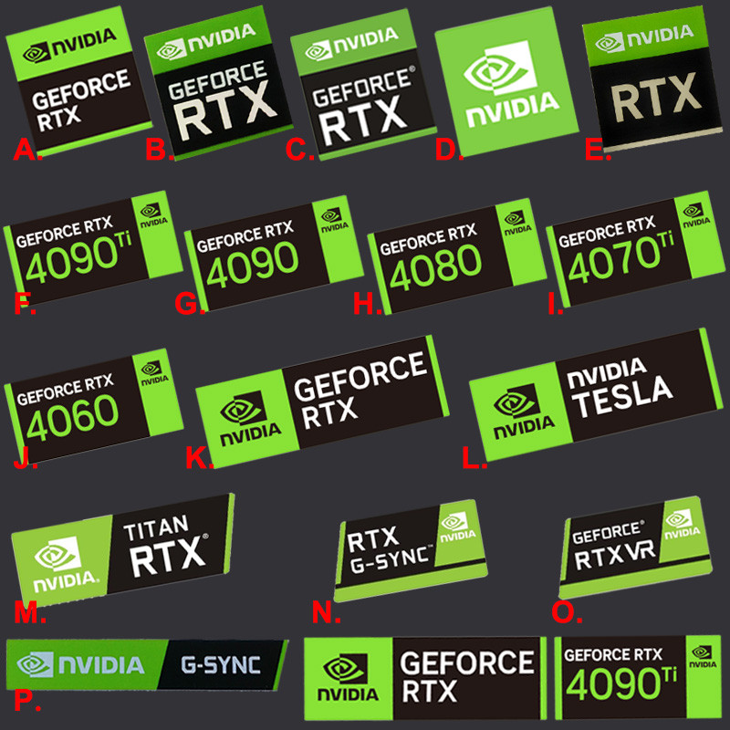 2025 สติกเกอร์ RTX 4090Ti 4080 4070Ti 4060 VR แชสซีแล็ปท็อปกราฟิกการ์ดตกแต่งป้าย