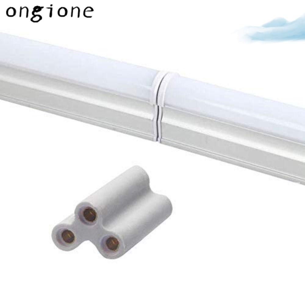 ONGIONE 100/50/30/20/10 ชิ้น T5 T8 Bracket Light Connector, Double End 20.5 มม. 3 หลุม Hard Joint Co