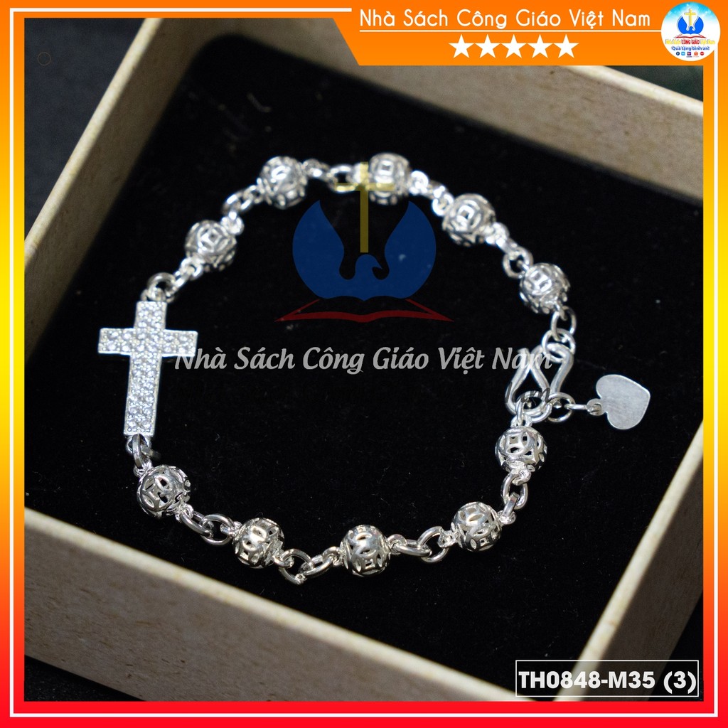 สร้อยข้อมือไขว้สีเงิน M35 TH0848-M35 - ร้านหนังสือคาทอลิกเวียดนาม
