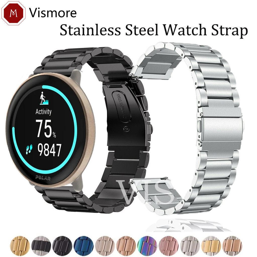 สายโลหะสําหรับ POLAR Vantage M M2/V2/V3 SHIFT Polar Grit X Pro Titan Soft Thin Metal Smart Watch Ban