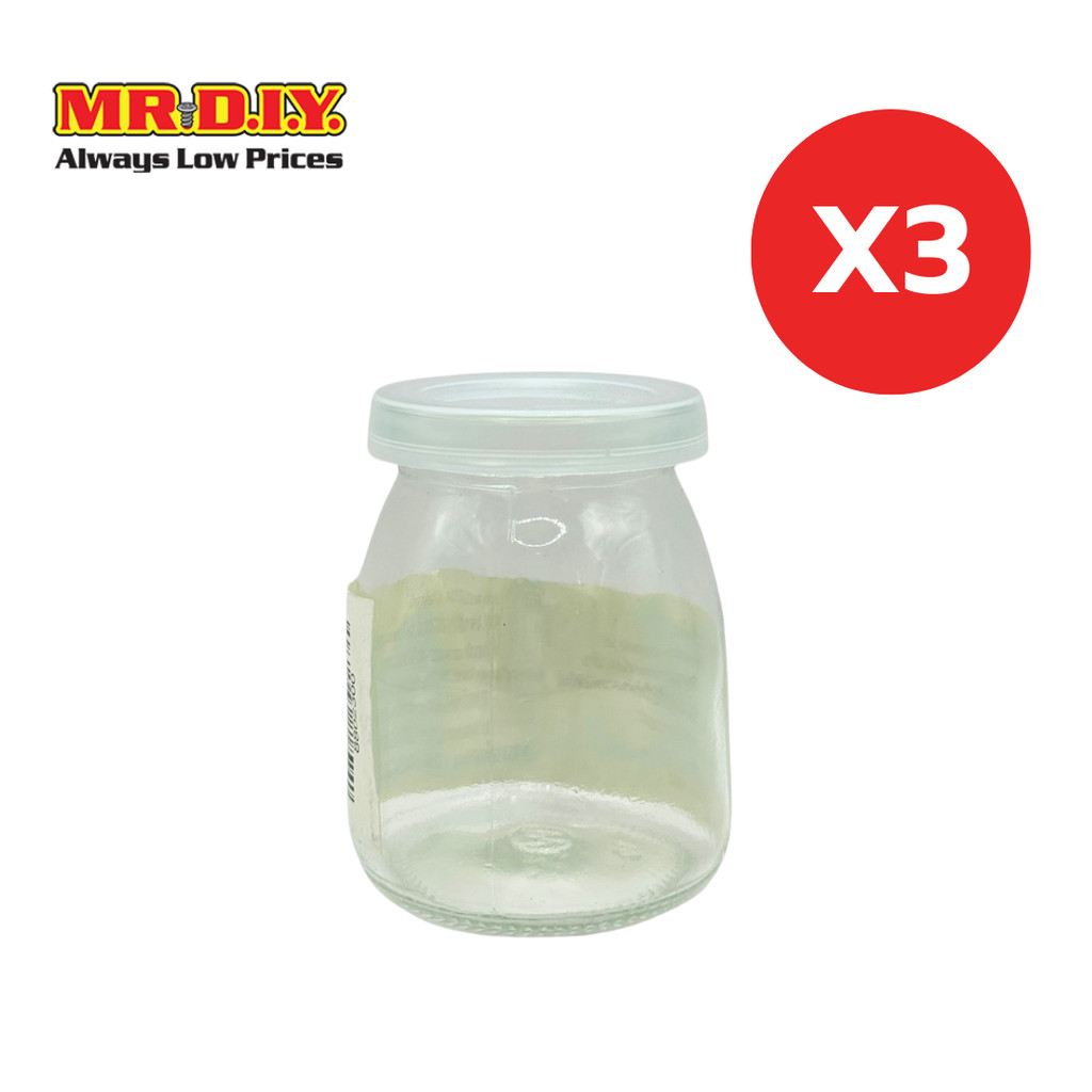 [3 แพ็ก] MR.D.I.Y. โถแก้วใสใส่พุดดิ้งพร้อมฝาปิด ขนาด 150 มล.