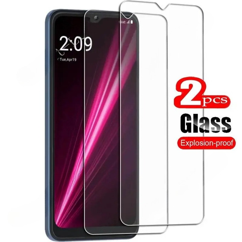 2PCS Full กระจกนิรภัยสีดําขอบฟิล์มสําหรับ T-Mobile Revvlry + REVVL V + 5G HD Clear โทรศัพท์ป้องกันหน