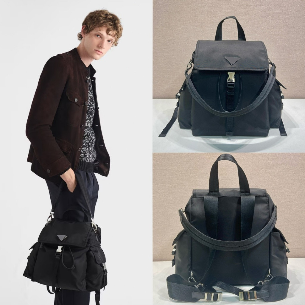 Pre order ราคา8100 หนังแท้+ไนลอน กระเป๋าเป้ ความจุเยอะ 2VZ118 Size39*37*20cm