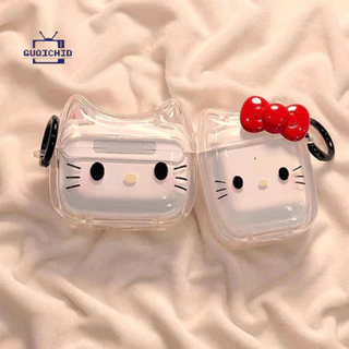เคสแอร์พอต Kitty การป้องกันการตก ซิลิโคนนิ่ม Soft Case Anti-Lost เคสหูฟังบลูทูธไร้สายน่ารัก เหมาะสำหรับ AirPods 2 3 4