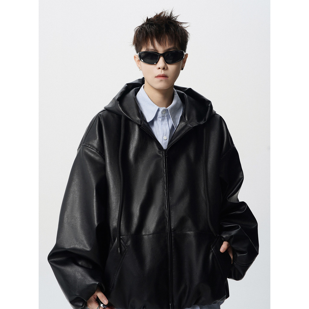 Suikone American Street PU Jacket หนังPU สไตล์เรโทร สำหรับผู้ชายและผู้หญิง เหมาะสำหรับการขับมอเตอร์ไซค์และสวมใส่ในวันที่อากาศเย็น — صورة 2