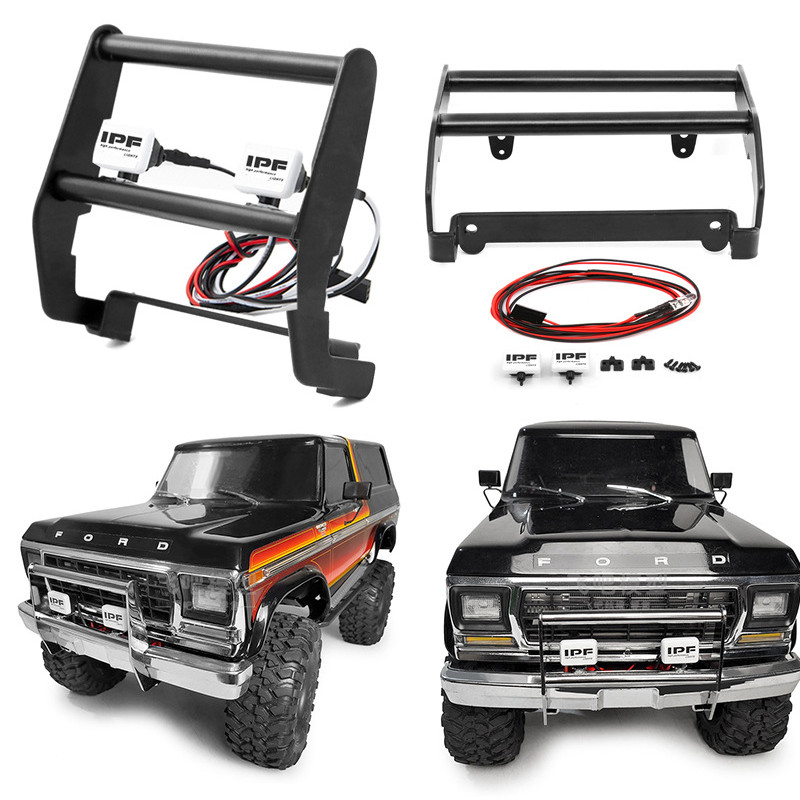 TraxxasTRX4 Ford Front Anti-Collision Bar จําลองโลหะกันชนหน้าพร้อม Stocklight IPF Word Light W23