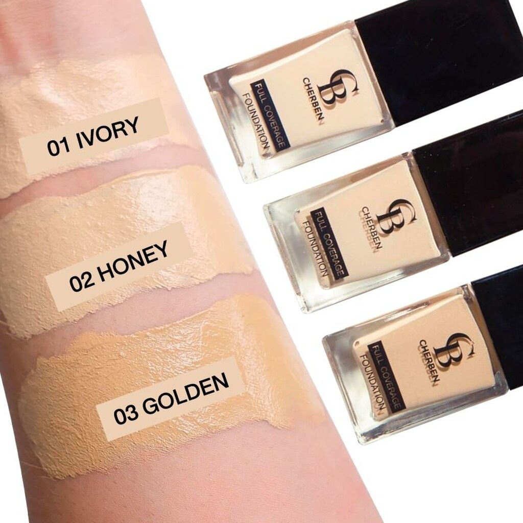 CB Cherben รองพื้นเชอเบญ 1 ขวด แถมฟรีฟองน้ำ 1 ชิ้น ขวดละ 20 กรัม