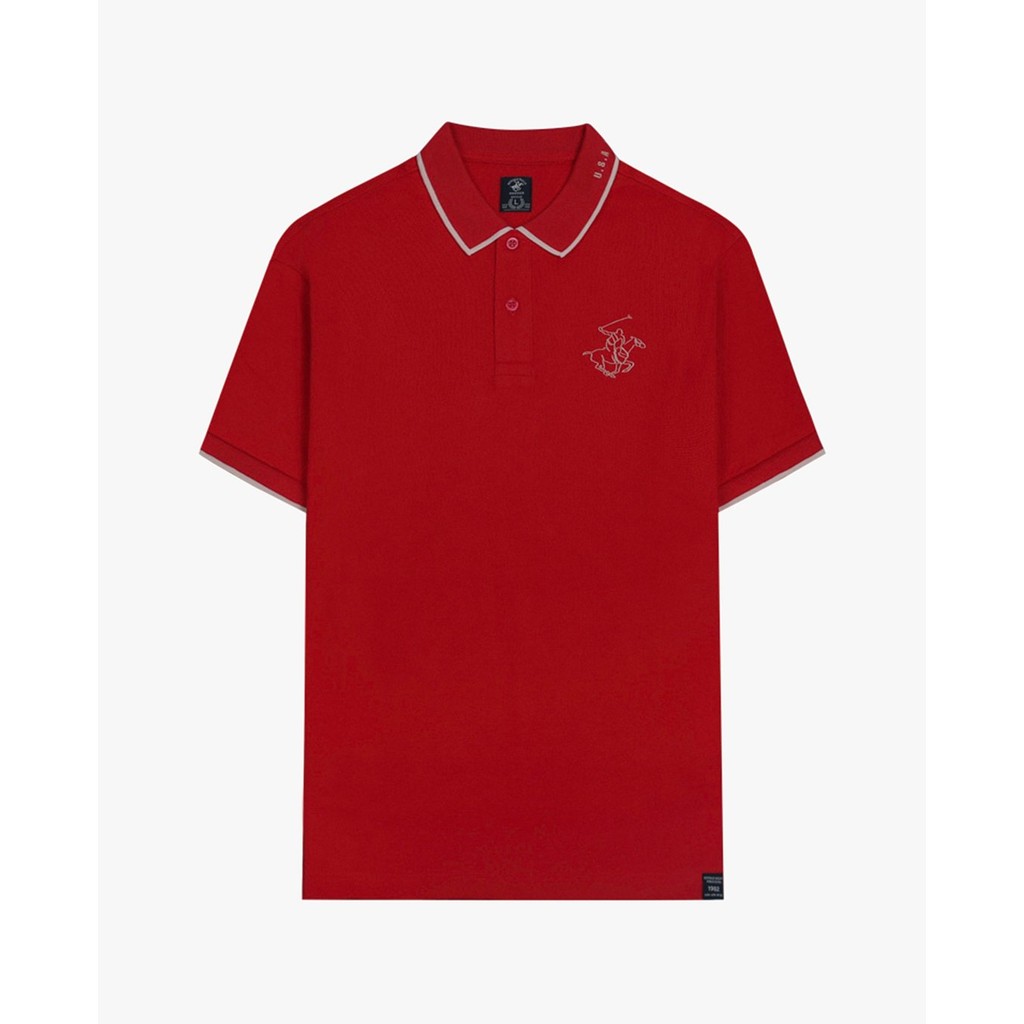 BEVERLY HILLS POLO CLUB - เสื้อโปโลผู้ชายคอปกแขนสั้นอ่อนเยาว์ PMRSW23TL0011-RD