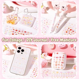 Mini Deco สติกเกอร์หนังสือ Emoji สติกเกอร์ชุดน่ารักโบว์โบว์ Journal โทรศัพท์เล็บตกแต่งสติกเกอร์กันน้ํา DIY Collage