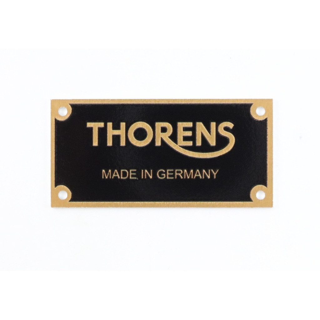 Thorens Made in Germany Turntable Name Plate 50.8mm(2")X25mm(0.98") GOLD