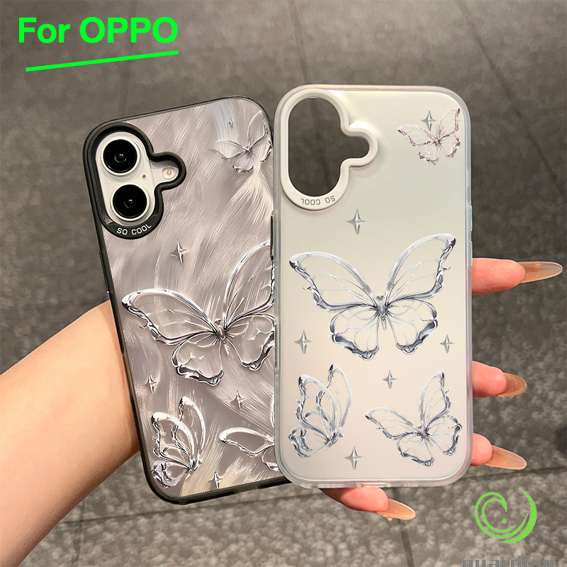 For เคสโทรศัพท์ OPPO A3 A3X A60 5G A9 A18 ผีเสื้อสีเทา A38 A15 A15s A60 A35 A17 A17K A79 5G OPPOA57 4G A55 A77 A77S4G