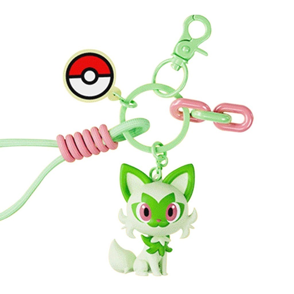Pokémon Aromatherapy พวงกุญแจน่ารัก Sprigatito พวงกุญแจตกแต่งสําหรับกระเป๋าเป้สะพายหลังโทรศัพท์มือถือกุญแจรถ chunnimth