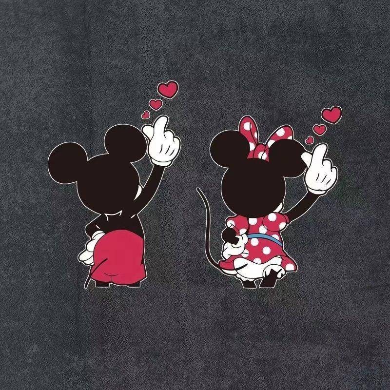 มิกกี้เมาส์มิกกี้มินนี่น่ารักสติกเกอร์รถปกรอยขีดข่วนปกการ์ตูนส่วนบุคคลสติกเกอร์รถร่างกายสร้างสรรค์สติกเกอร์กันน้ํา