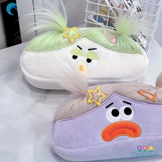 KeepMoved ตลกขนาดใหญ่ความจุ Plush กระเป๋าดินสอการ์ตูนสร้างสรรค์ Big Mouth Girl ปากกากรณีแบบพกพาเครื่องเขียนของขวัญใหม่