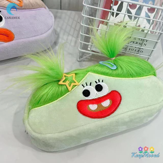 KeepMoved ตลกขนาดใหญ่ความจุ Plush กระเป๋าดินสอการ์ตูนสร้างสรรค์ Big Mouth Girl ปากกากรณีแบบพกพาเครื่องเขียนของขวัญใหม่