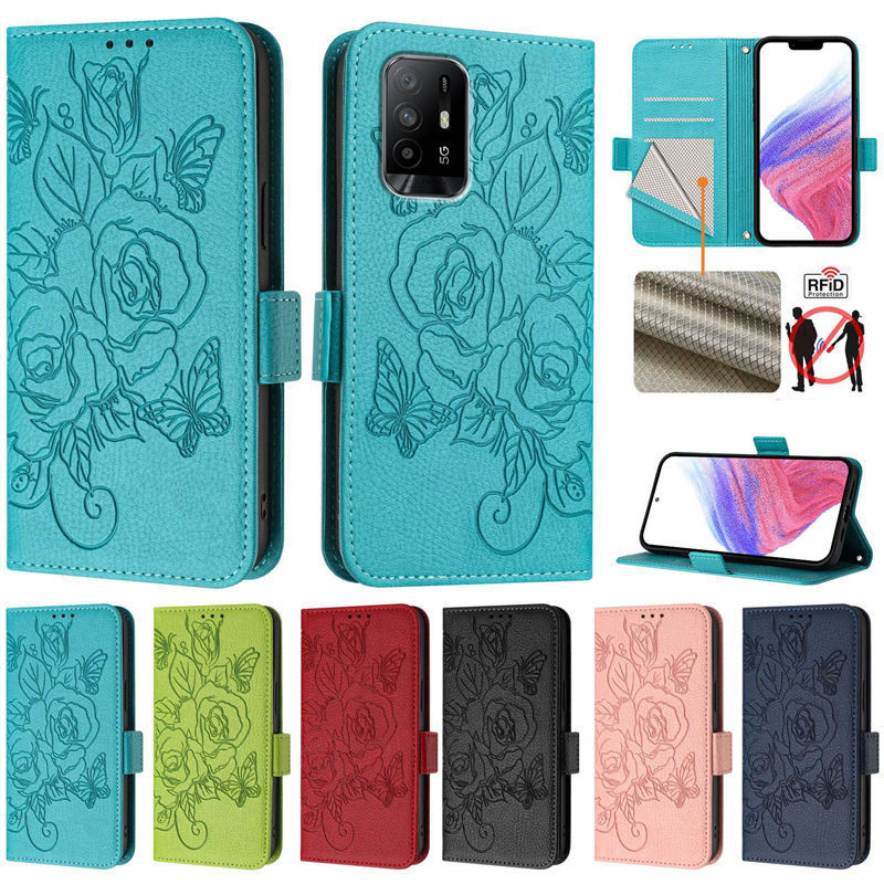 สําหรับOPPO A74 4Gกรณี3D Roseกระเป๋าสตางค์สําหรับOPPO A52 A74 A77 A77S A78 A92 A92S A93 A95 A96 A97 