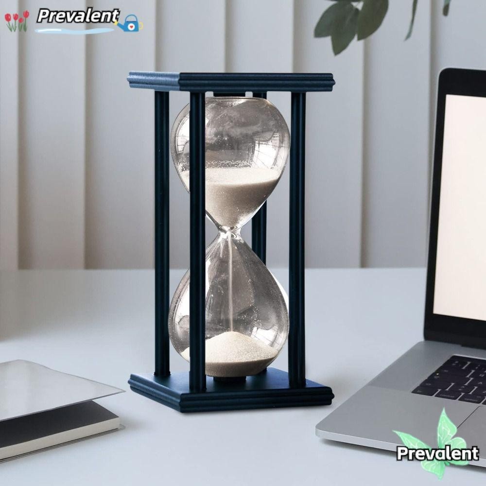 Preva นาฬิกาทราย Sand Timer, ไม้สีดํา Vintage Sandglass Timer, ใช้งานได้จริง 30 นาที White Sand Hourglass Timer Set Office