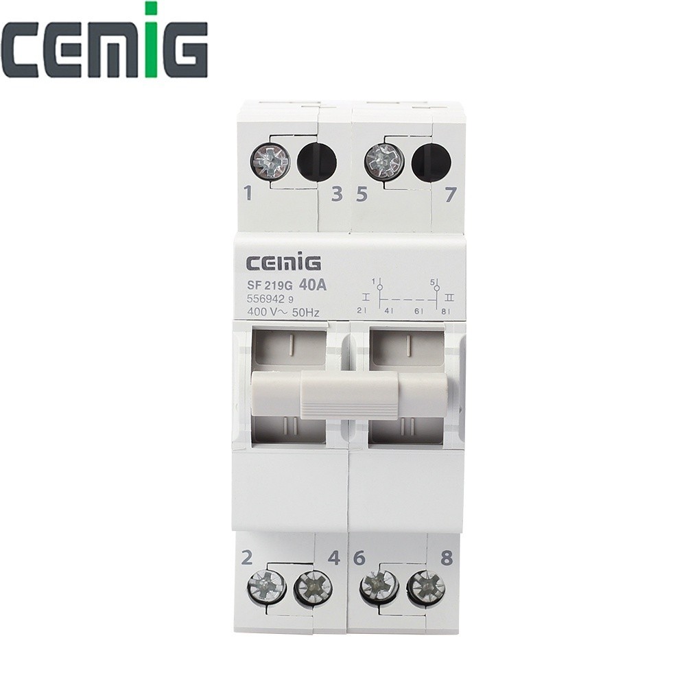 ✲Cemig 2P Manual Dual Power Transfer Switch 40A 60A MTS Circuit Breaker Changeover Switch Isolation