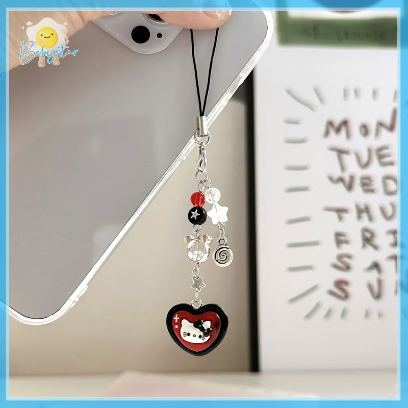 [ร้อน] น่ารักสวัสดีคิตตี้โซ่โทรศัพท์มือถือพังก์แมวพวงกุญแจจี้ป้องกันการสูญหายเชือกเส้นเล็กโทรศัพท์ข้อมือโซ่แขวนหูฟังโซ่กล้อง[ใหม่]